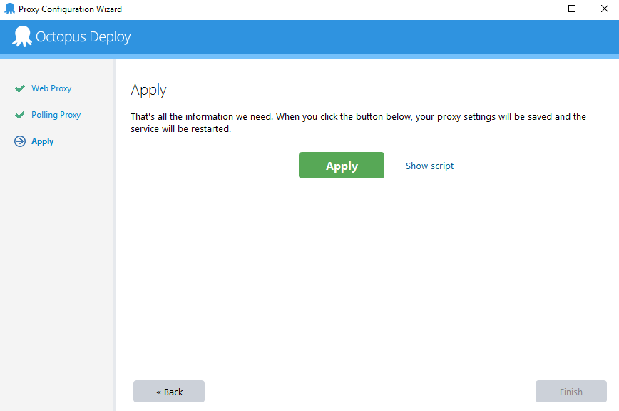 Apply Changes to Proxy Settings
